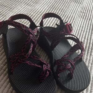 Chaco Women's Strappy Sandals in Black and Pink